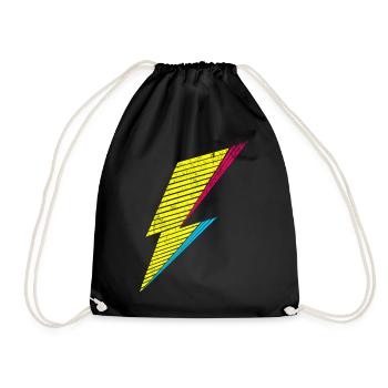 bolt of lightning 80s - Turnbeutel - Schwarz - Vorne