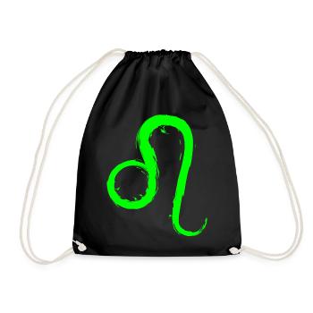 Löwe Leo Sternzeichen Design Symbol Grün Neu - Turnbeutel - Schwarz - Vorne