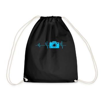 Camera Heartbeat - Turnbeutel - Schwarz - Vorne