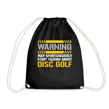 Kann spontan anfangen, über Disc Golf zu reden - Turnbeutel - Schwarz - Vorne