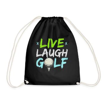 Leben Lachen Golfspieler Bester Golfer aller Zeite - Turnbeutel - Schwarz - Vorne