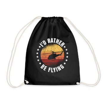 Helicopter Pilot Geschenk - Turnbeutel - Schwarz - Vorne