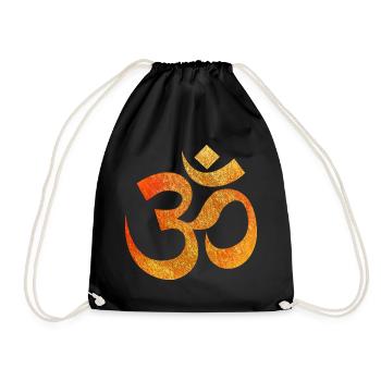 Om Symbol Textur Feuerorange - Turnbeutel - Schwarz - Vorne