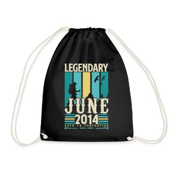 Juni 2014 Geburtstagsgeschenk, Jahrgang Juni 2014. - Turnbeutel - Schwarz - Vorne