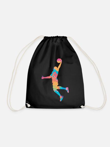 Dunking Basketball Spieler Basketball mehrfarbig - Turnbeutel - Schwarz