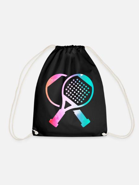 Mehrfarbiges Padelspieler Motiv Padel Padel-Tennis - Turnbeutel - Schwarz
