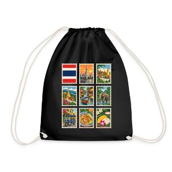 Thailand Briefmarken - Turnbeutel - Schwarz - Vorne