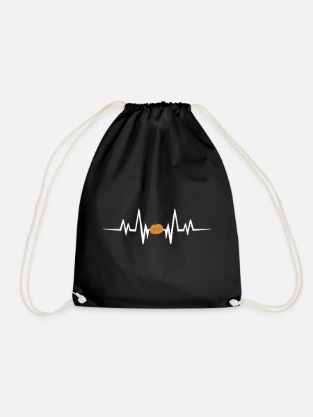 Herzschlag Halloween Pumpkin Design - Turnbeutel - Schwarz
