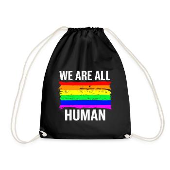 We Are All Human - Turnbeutel - Schwarz - Vorne