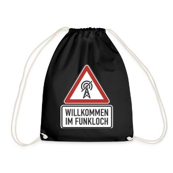Willkommen im Funkloch Deutschland - Turnbeutel - Schwarz - Vorne