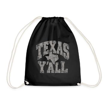 Texas Yall Distressed State Tee - Turnbeutel - Schwarz - Vorne