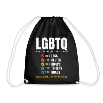 LGBTQ The Weekly Split Trainingsplan - Turnbeutel - Schwarz - Vorne