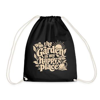 The Garden Is My Happy Place - Turnbeutel - Schwarz - Vorne