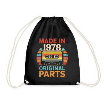 1978 Geburtstag Original 70er 80er Kassettenband Retro - Turnbeutel - Schwarz - Vorne