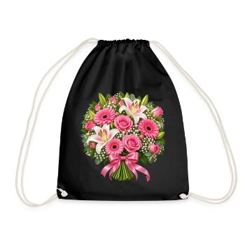 Blush-Blumenstrauß - Turnbeutel - Schwarz - Vorne