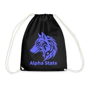 Alpha State Wolf-Emblem - Turnbeutel - Schwarz - Vorne