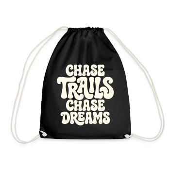 Trailrunning – Chase Trails, Chase Dreams - Turnbeutel - Schwarz - Vorne