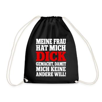 Bauch Wächst Weil Ehefrau Lecker Backt - Turnbeutel - Schwarz - Vorne