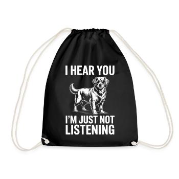 Golden Retriever Lustige Golden Retriever Geschenk - Turnbeutel - Schwarz - Vorne