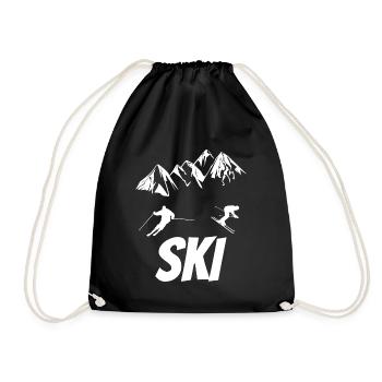Skifahren - Turnbeutel - Schwarz - Vorne
