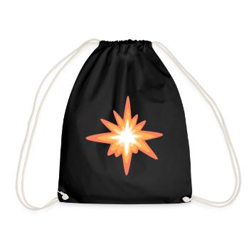Sonnenstern-Explosion Retro - Turnbeutel - Schwarz - Vorne