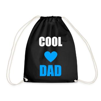 Coole Papa-Herz-Grafik - Turnbeutel - Schwarz - Vorne