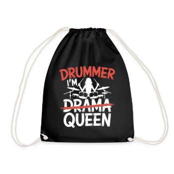 I´m Drummer Queen Drum Set Funny Drummer Girl - Turnbeutel - Schwarz - Vorne