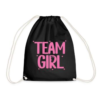 Team Girl Pink Geschlechterenthüllungsparty Matching Familie - Turnbeutel - Schwarz - Vorne