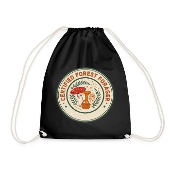 Certified Forest Forager Pilzsuche - Turnbeutel - Schwarz - Vorne