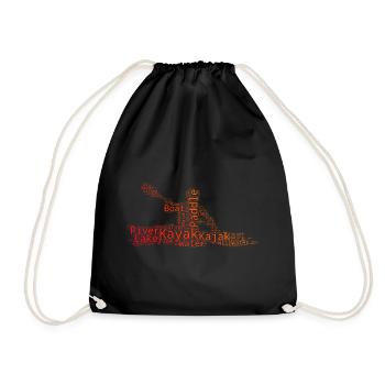 Geschenkidee für einen Paddler mit Wildwasserkajak - Turnbeutel - Schwarz - Vorne