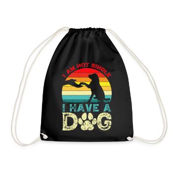 Ich hab einen Hund – kein Single - Turnbeutel - Schwarz - Vorne