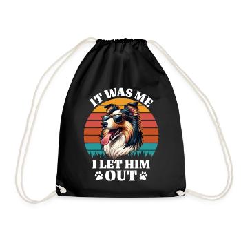 Lustige Langhaar Collie Sprüche - Turnbeutel - Schwarz - Vorne