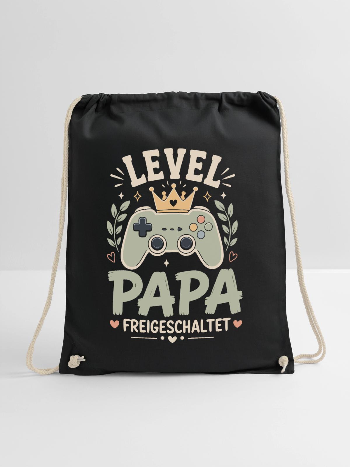 Level Vater freigeschaltet - Turnbeutel - Schwarz - Vorne