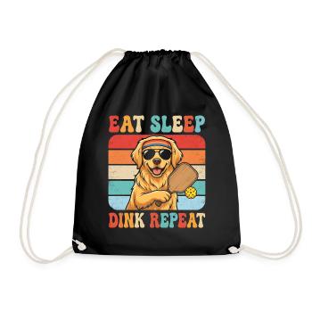 Essen, schlafen, dink, wiederholen, Hund wiederholen. - Turnbeutel - Schwarz - Vorne