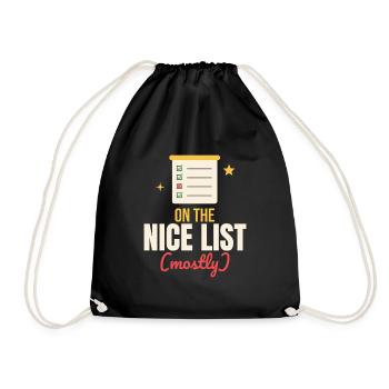 Auf der Nice-Liste (meistens) - Turnbeutel - Schwarz - Vorne