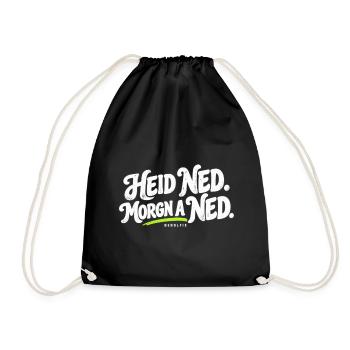 Heid ned Morgn ned Dialekt Shirt - Turnbeutel - Schwarz - Vorne