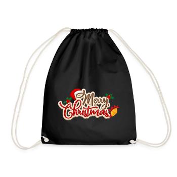 Frohe Weihnachten - Turnbeutel - Schwarz - Vorne