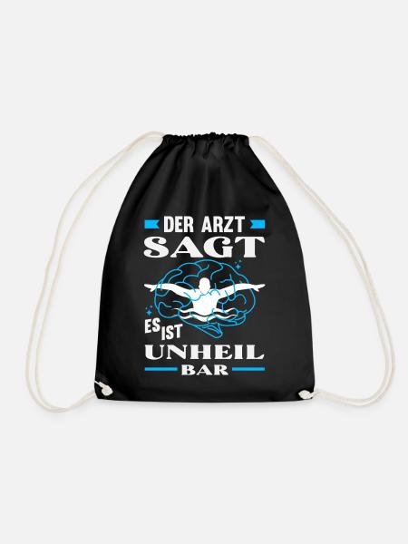Schwimmsport Schwimmer Spruch Geschenk - Turnbeutel - Schwarz