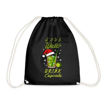 Save Water Drink Caipirinha Weihnachten Cocktail - Turnbeutel - Schwarz - Vorne