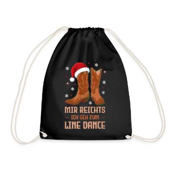 Mir Reichts Ich Geh Zum Line Dance Weihnachten - Turnbeutel - Schwarz - Vorne