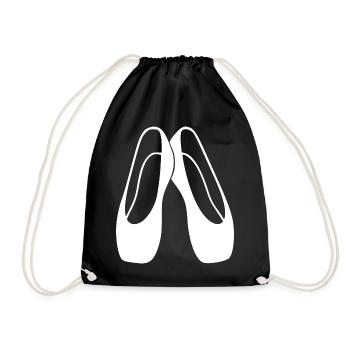 Ballettschuhe Ballett Geschenk Ballerina - Turnbeutel - Schwarz - Vorne