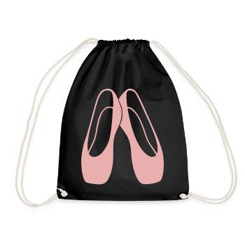 Ballettschuhe Ballett Geschenk Ballerina - Turnbeutel - Schwarz - Vorne
