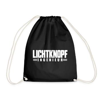 Lichtknopf Ingenieur Veranstaltungstechniker Licht - Turnbeutel - Schwarz - Vorne
