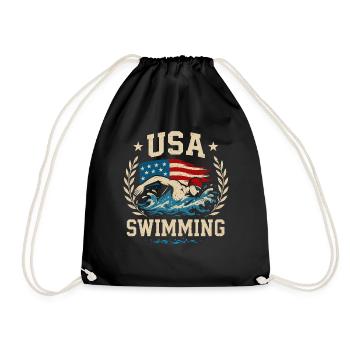 USA Swimming - Turnbeutel - Schwarz - Vorne