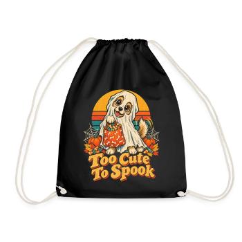 Halloween Hund Too Cute To Spook - Turnbeutel - Schwarz - Vorne