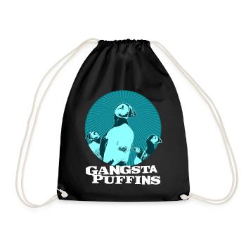 Gangsta Puffins - Turnbeutel - Schwarz - Vorne