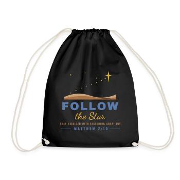 Follow the Star – Matthew 2:10 Christmas - Turnbeutel - Schwarz - Vorne