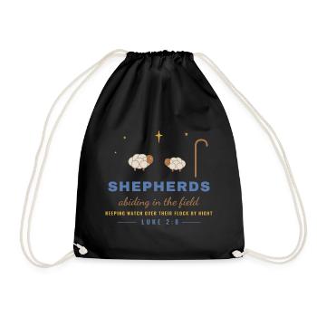 Shepherds Abiding in the Field – Luke 2:8 - Turnbeutel - Schwarz - Vorne