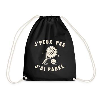 Ich kann nicht, ich habe Padel - Turnbeutel - Schwarz - Vorne