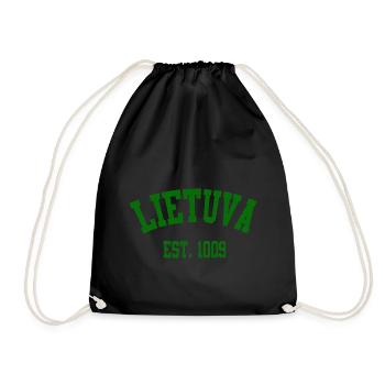 Lietuva Vintage Est.1009 - Turnbeutel - Schwarz - Vorne